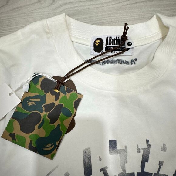 NWT a bathing ape garment-dye spray-print T-shirt size medium - Picture 2 of 10